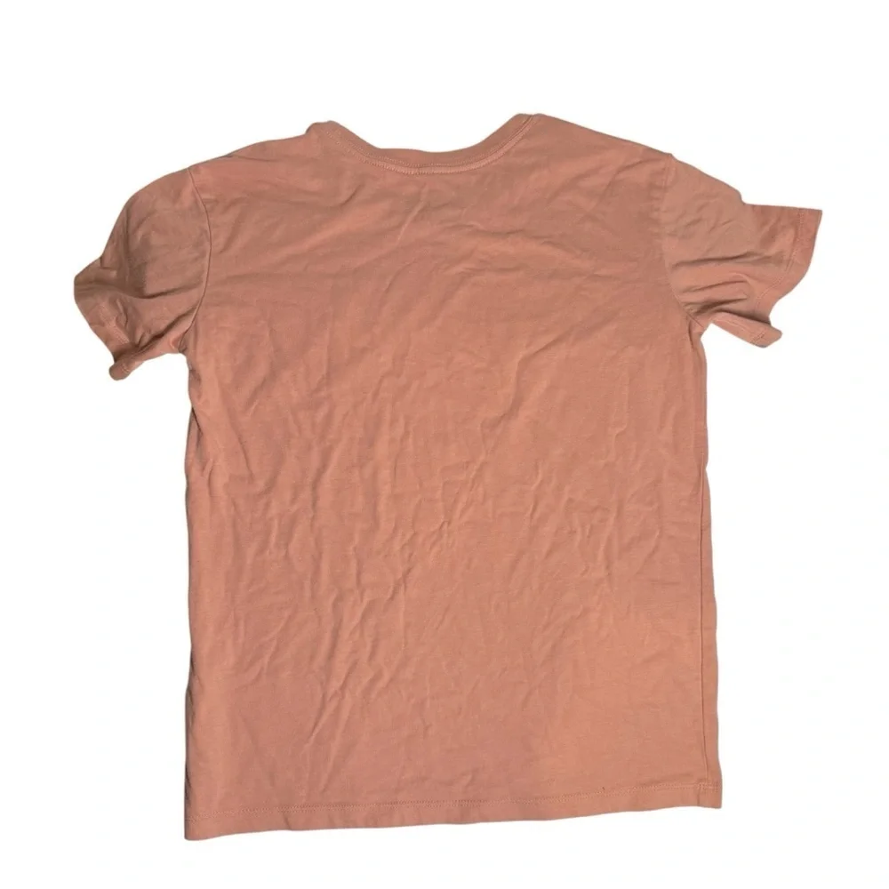 Goodie Two Sleeves Wild West Graphic Tee Embellished Roses Size XS Rust Pink